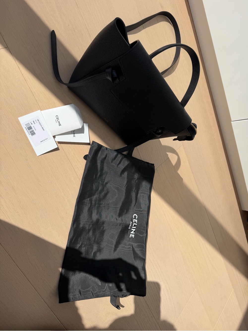 Celine Black Micro Belt Bag in Black- grained calfskin leather - Picture 7 of 8
